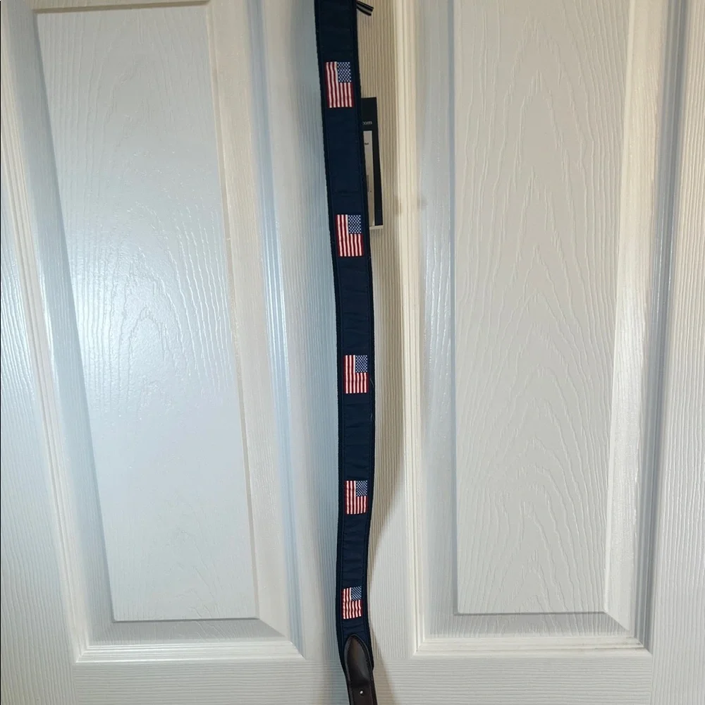 Navy and Brown Men's Bag Strap